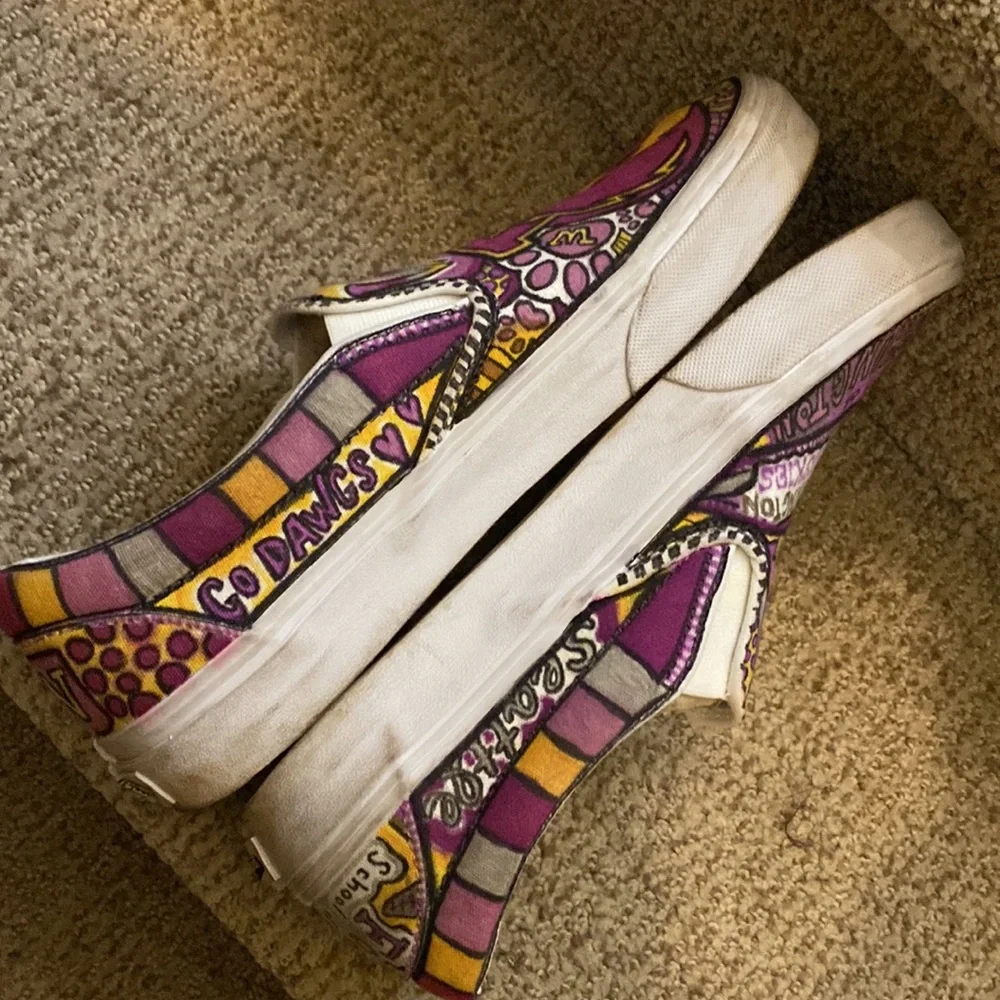 Custom UW Huskies Vans - Mens 7.5 / Womens 9 - Picture 3 of 4